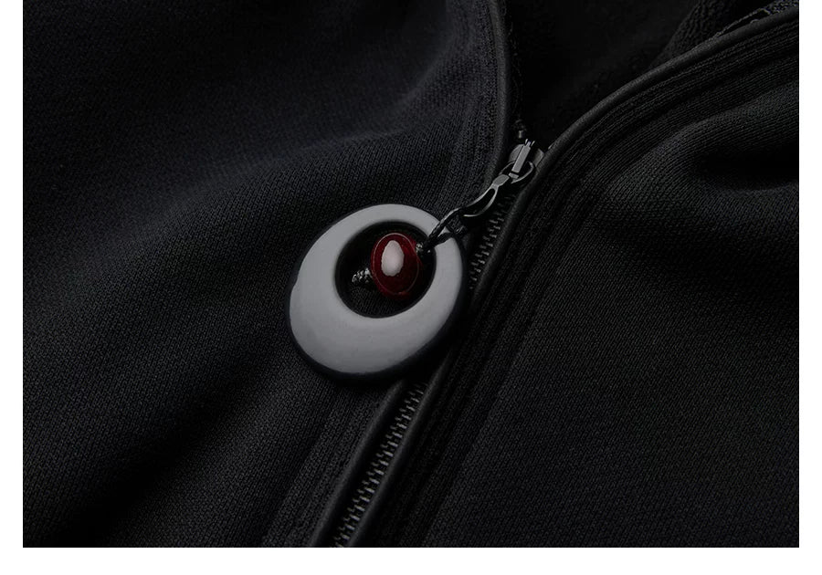 INDULGE Streamer Zipper Fleece Hooded Slim Jacket