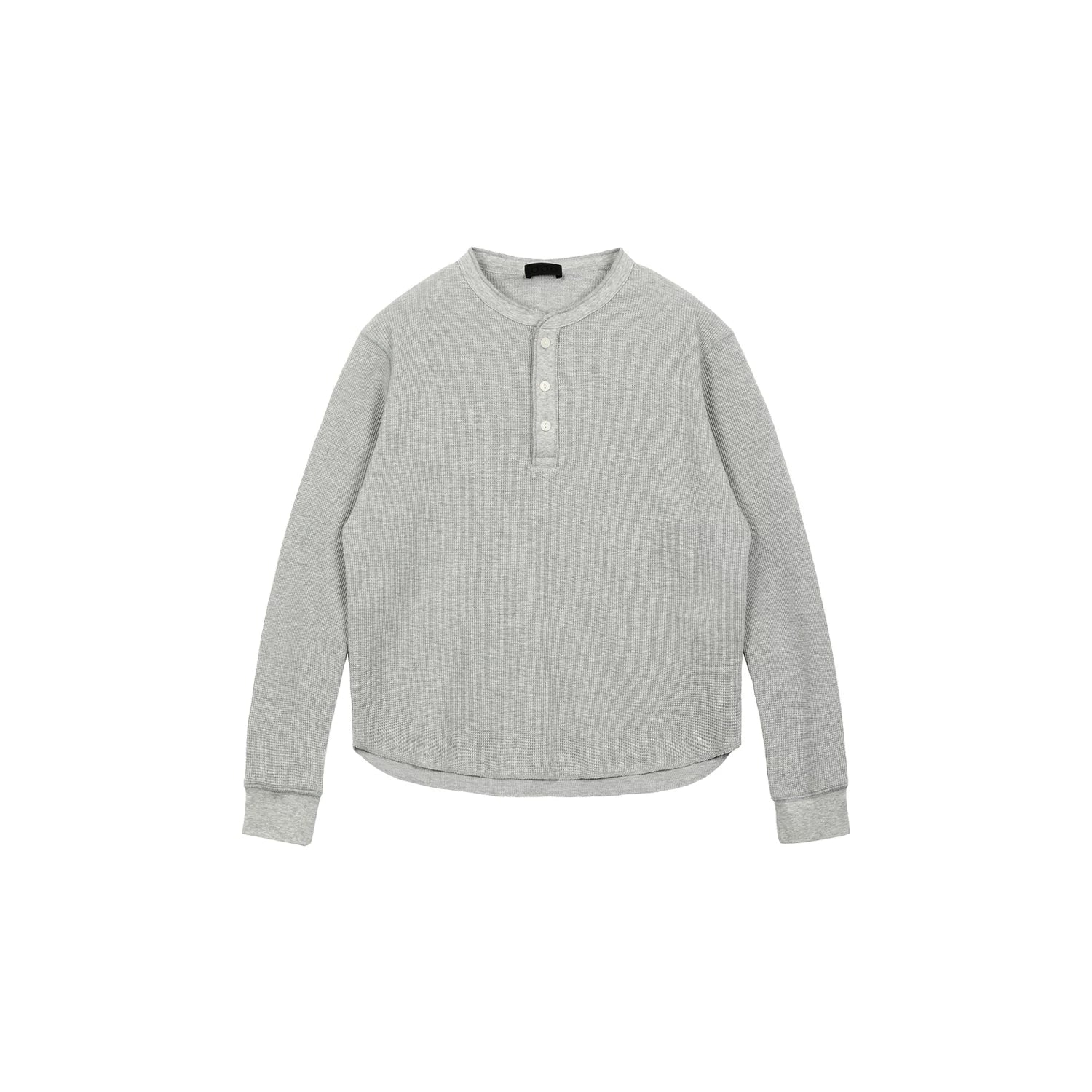 Plus No Logo Casual Henley Long Sleeve