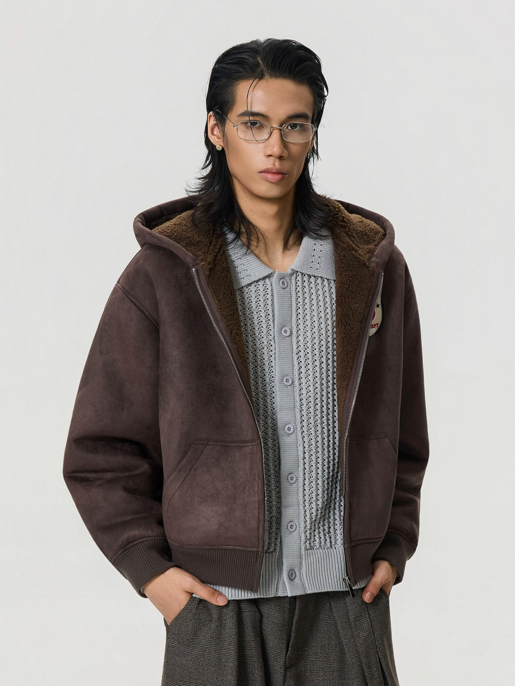 BTSG Vintage Suede Thickened Thermal Hooded Sweater