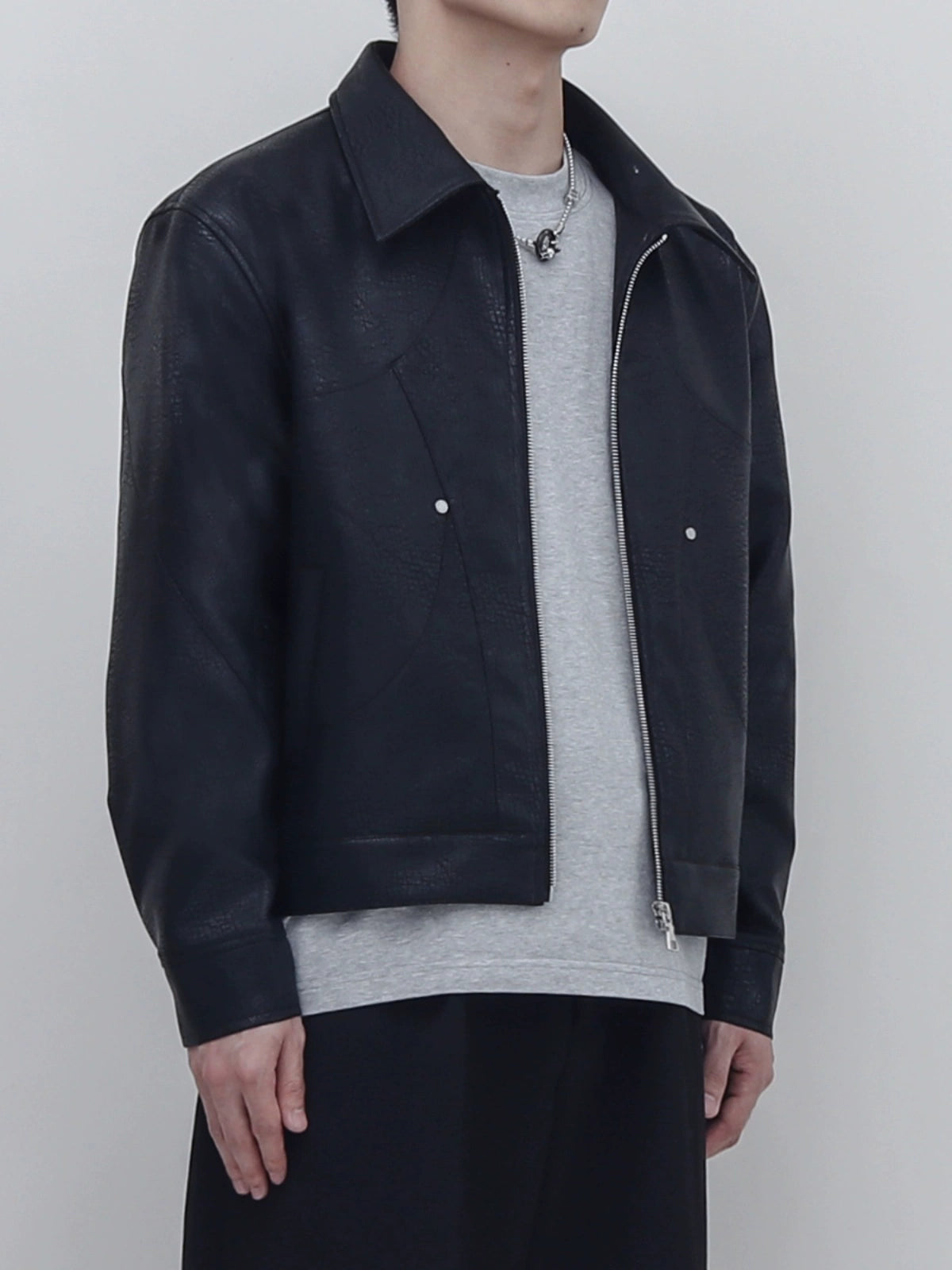 PERDU Snake Stitching Rivet Versatile Vintage Jacket