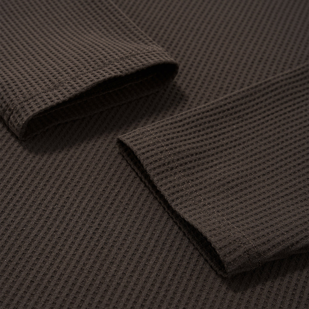 Inflation Waffle Lapel Casual Long Sleeve