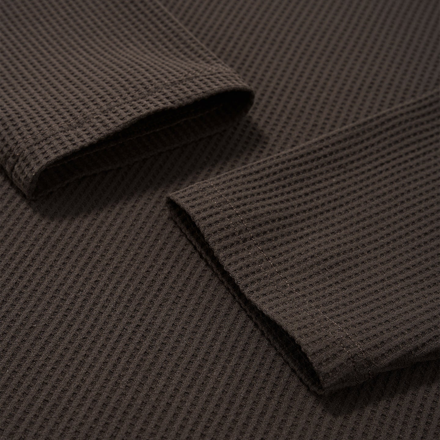 Inflation Waffle Lapel Casual Long Sleeve