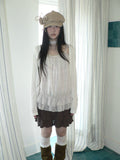 ANG: Project Polka Dot Fungus Edge Sling Knitted Cardigan Two-piece Set