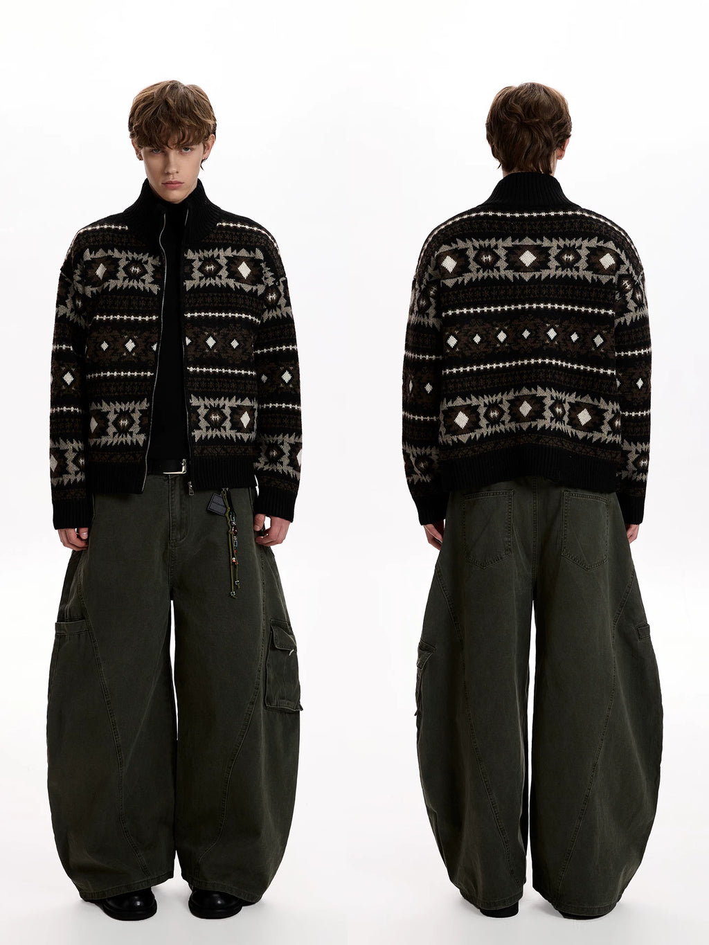 A PUEE Retro Lazy Loose Warm Knitted Cardigan
