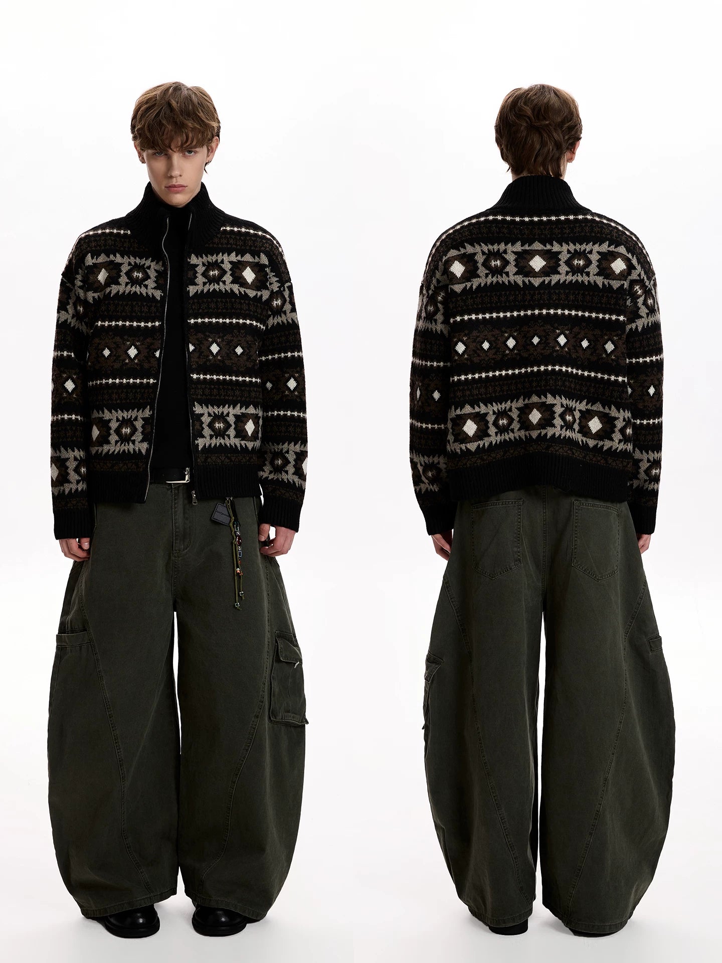 A PUEE Retro Lazy Loose Warm Knitted Cardigan