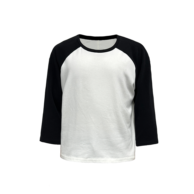 JCAESAR Contrast Shoulder Daily Versatile Seven-quarter Sleeve Tee