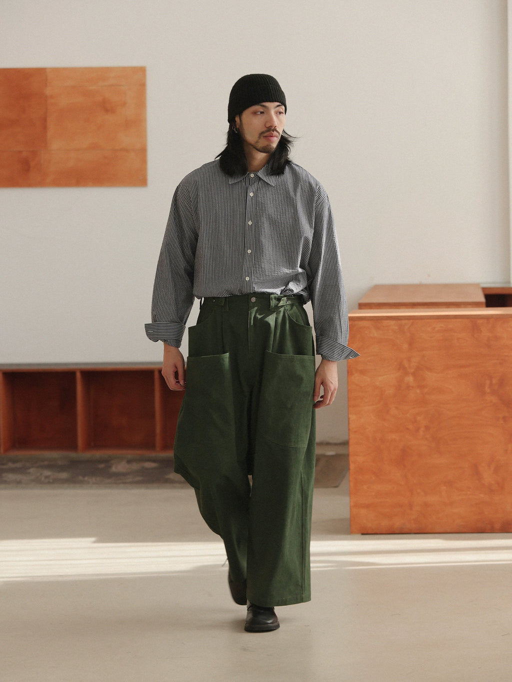 NOEARS Retro Japanese Multi-pocket Trousers