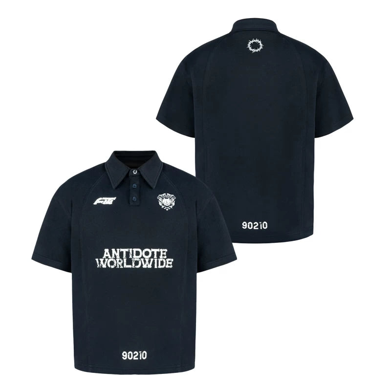 ANTIDOTE Sports Badge Lapel Polo Shirt