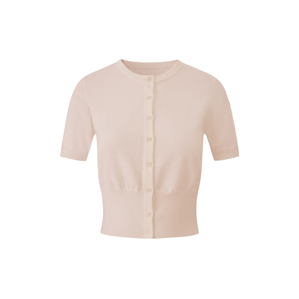 Avenement Knitted Round Neck Slim Short Tee