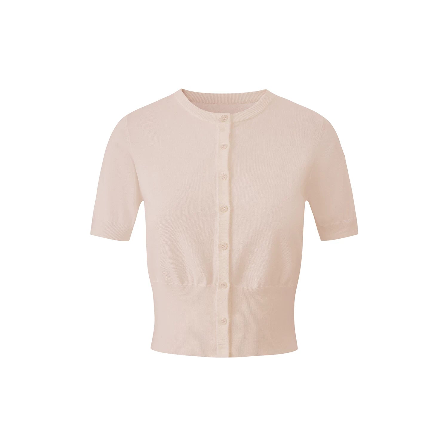 Avenement Knitted Round Neck Slim Short Tee