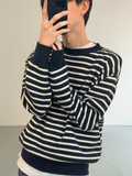 COLN Versatile Striped Knitted Sweater