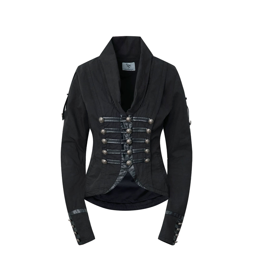 DoublePunch Leather Short Long-sleeved Jacket