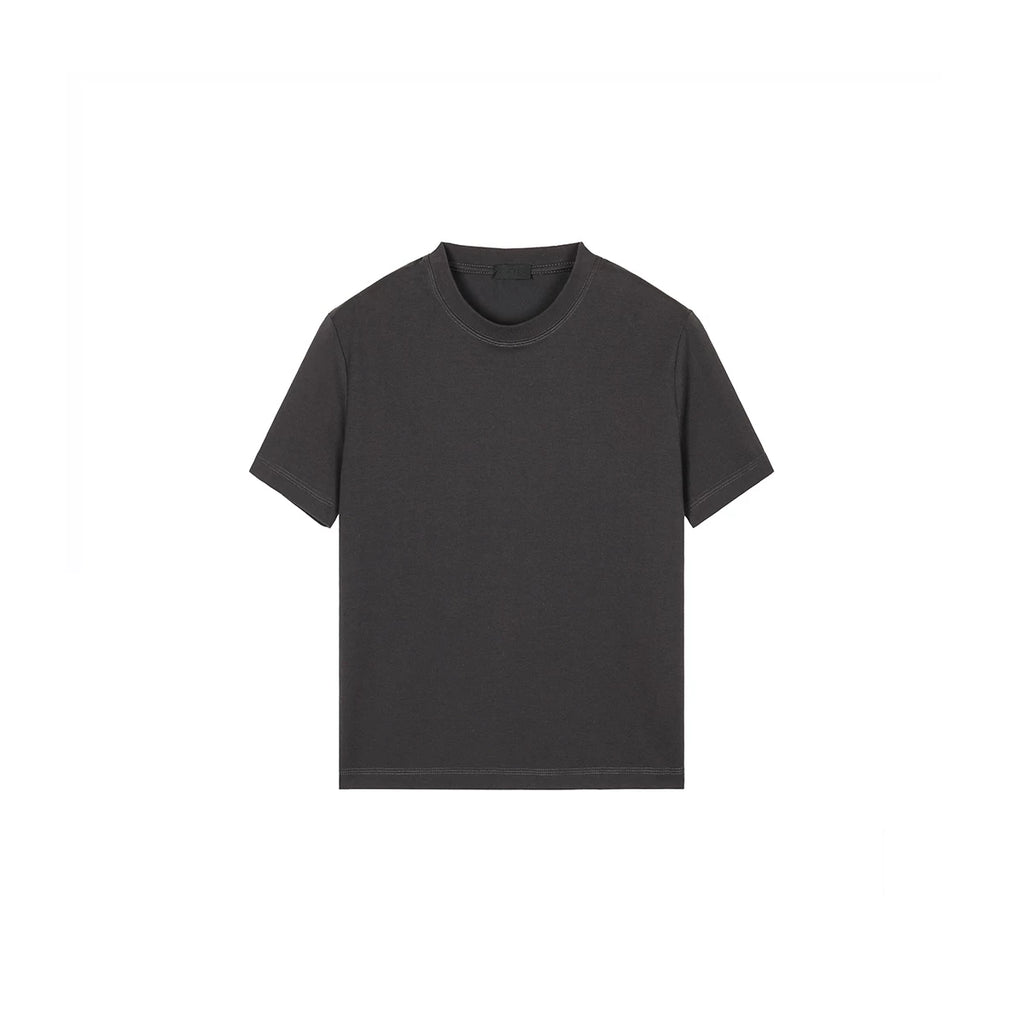 PLUS NO LOGO Retro Casual Simple Shoulder Tee