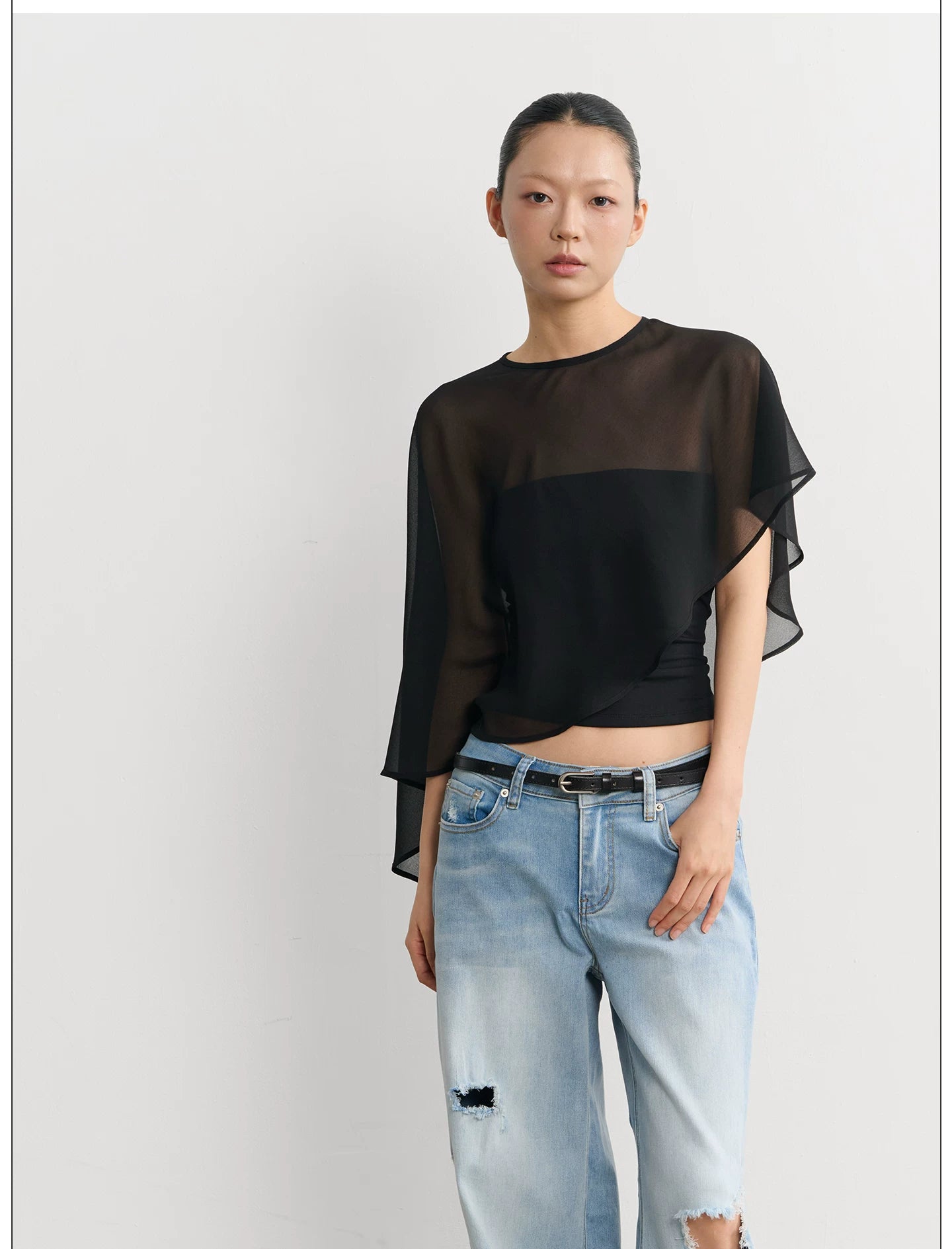 LINY LIBERTY Chiffon Short Light Sunscreen Blouse