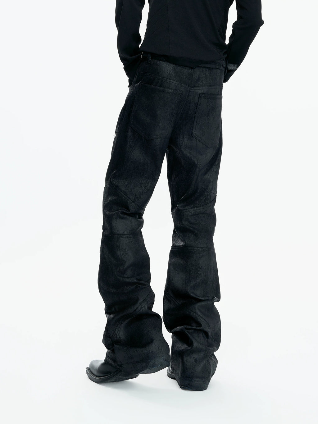 ArguECulturE Splicing Slim-Fold Pleated Straight Jeans