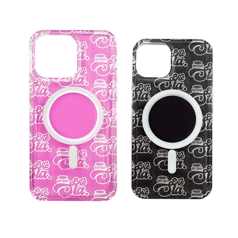 WESTELEVEN Apple Two-color Transparent Silicone Magnetic Mobile Phone Case