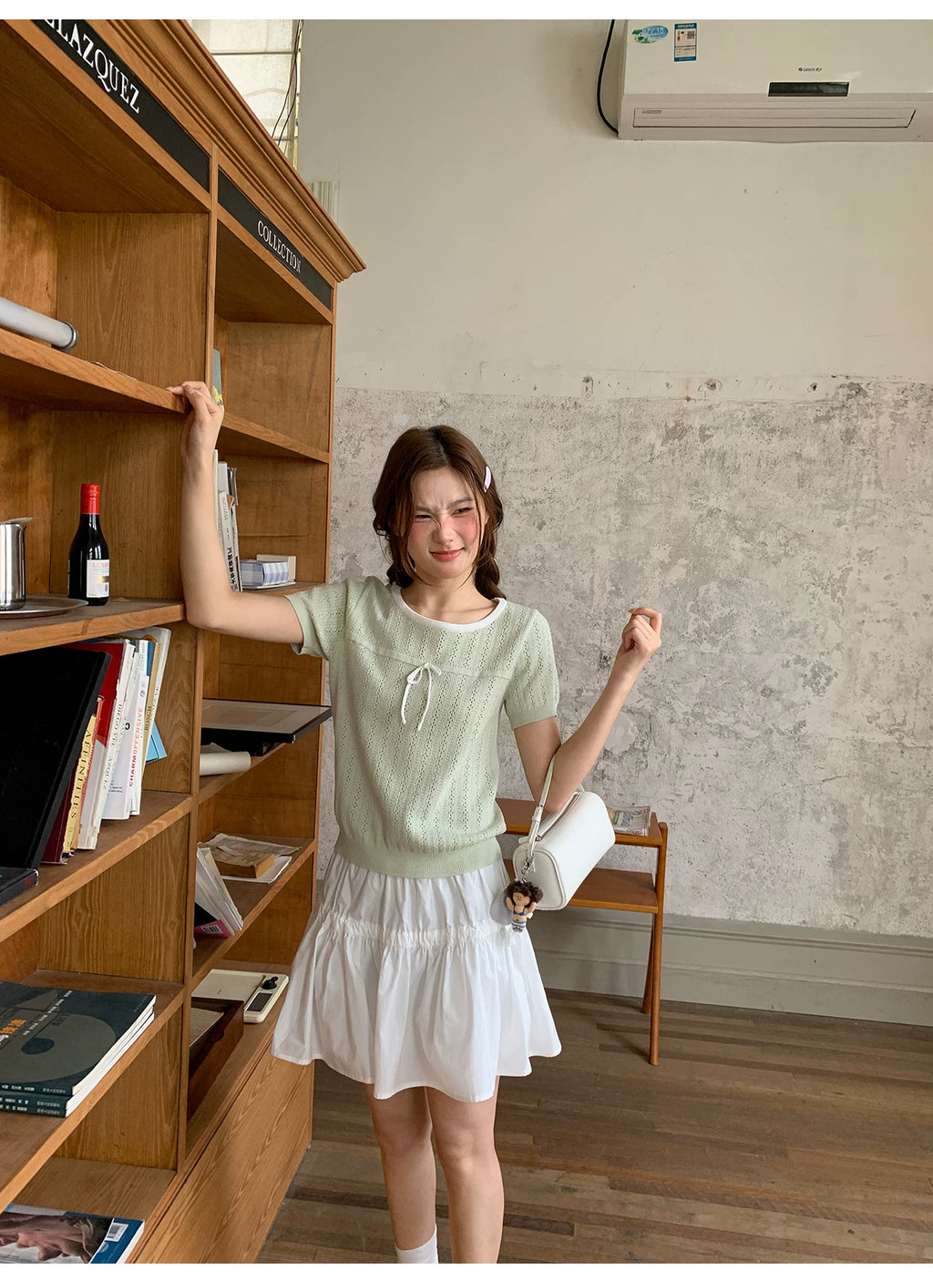 KANO Bow Hollow Knit Tee