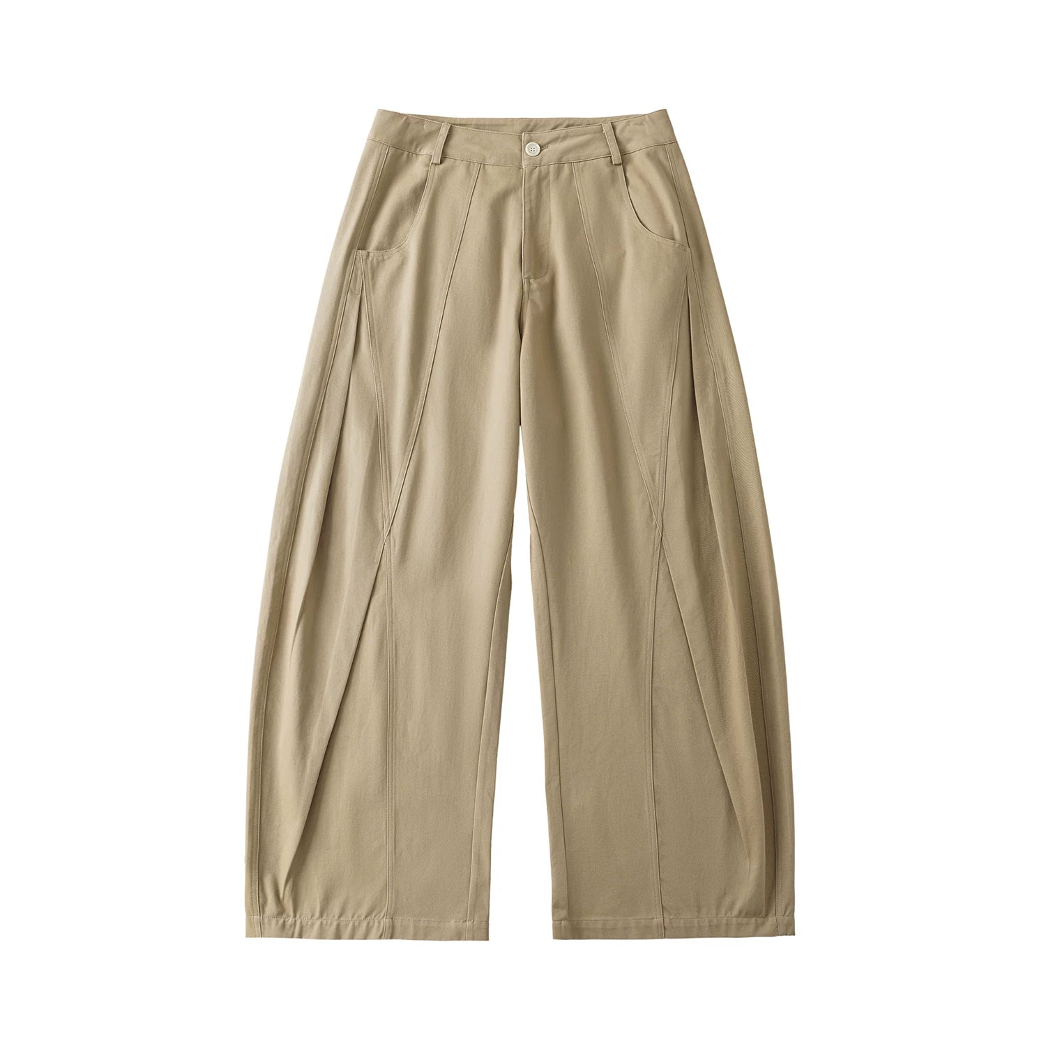 LR Vertical Pleated Abrasive Cotton Casual Pants