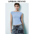URBAN REVIVO Atmosphere Slim Neck Short Sleeve Tee