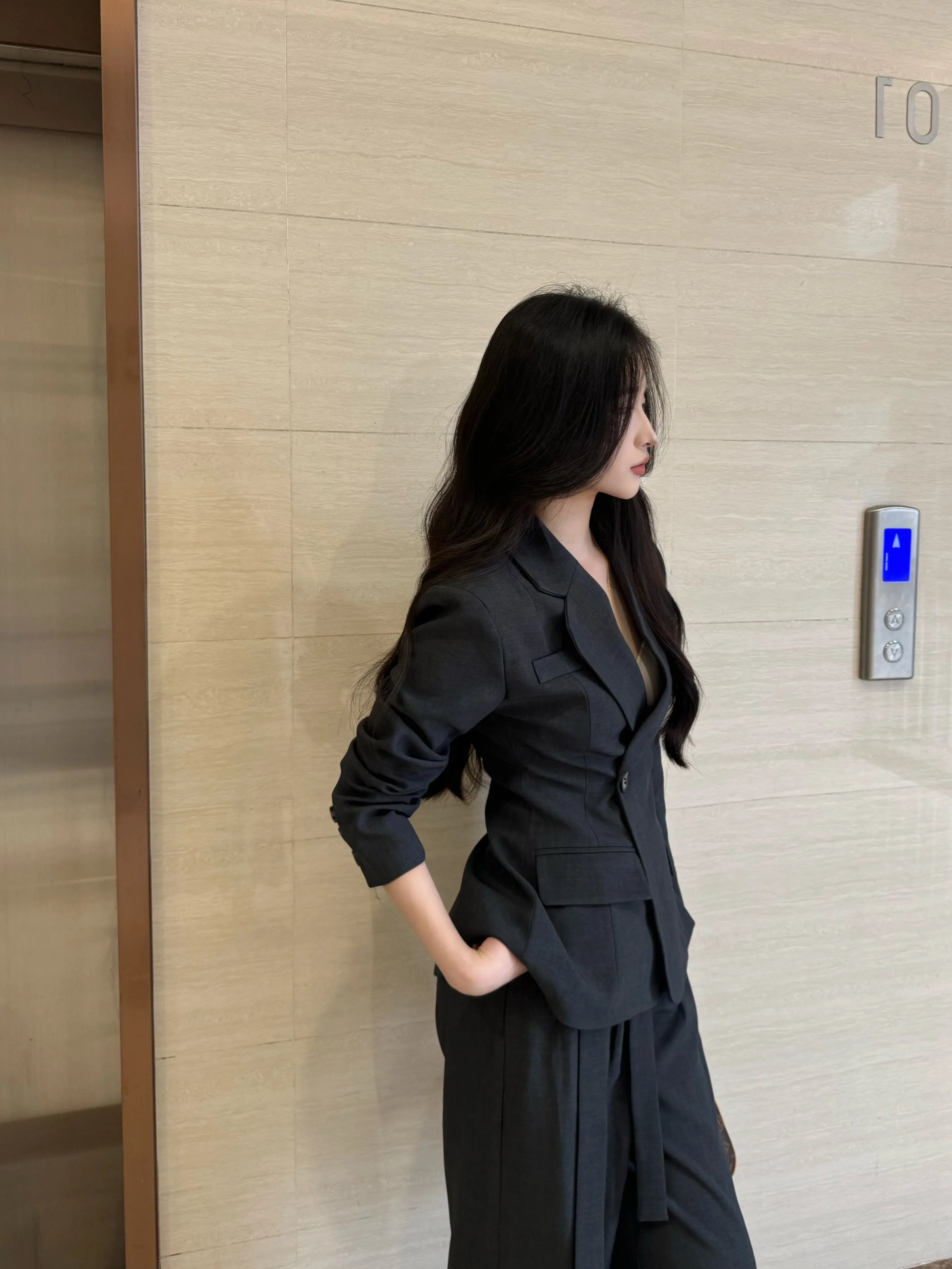 PANPANSTUDIO Korean Wide-leg Pants Suit