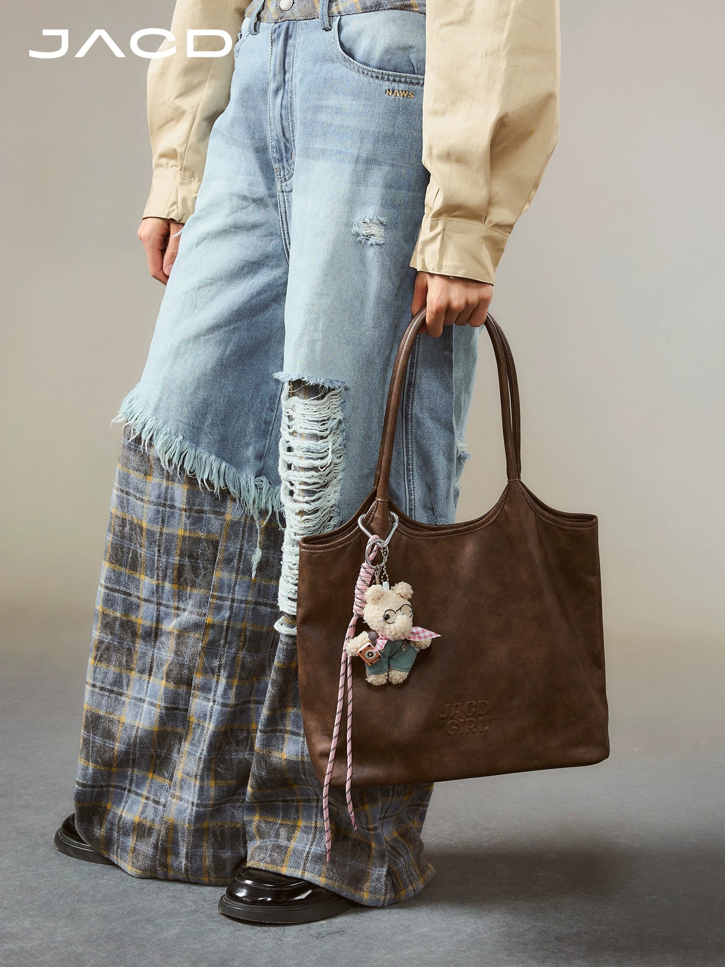 JACD College Vintage Shoulder Tote Bag