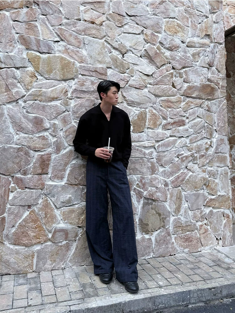 ZOZOFOREST Lazy Plaid Versatile Casual Pants