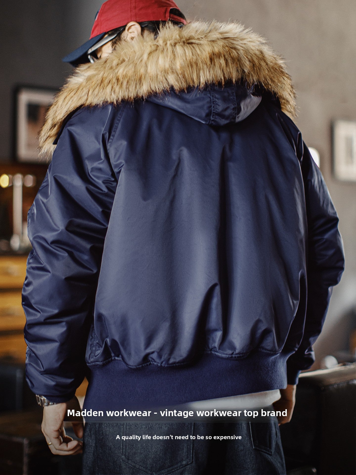 Madden Vintage N2A Fur Collar Short Jacket