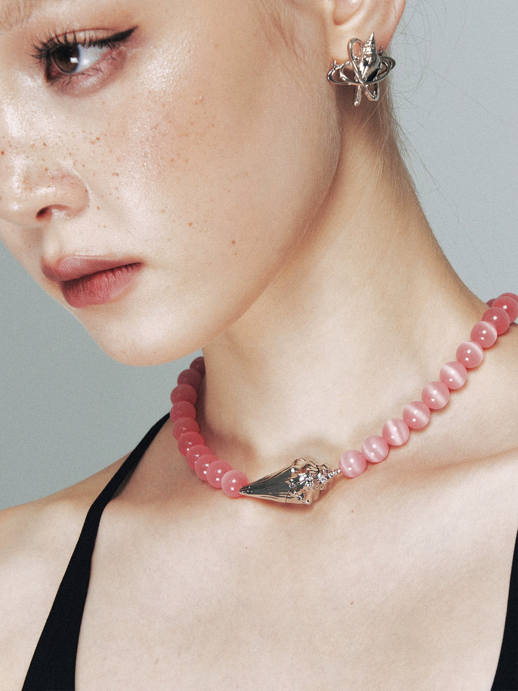 1JINN Conch Star Pink Crystal Necklace