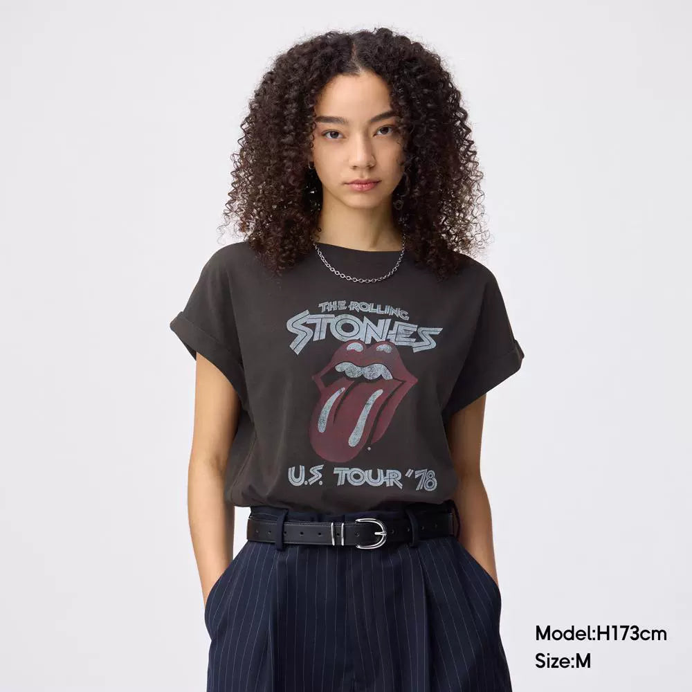 GU Washed Retro Printed Casual Tee