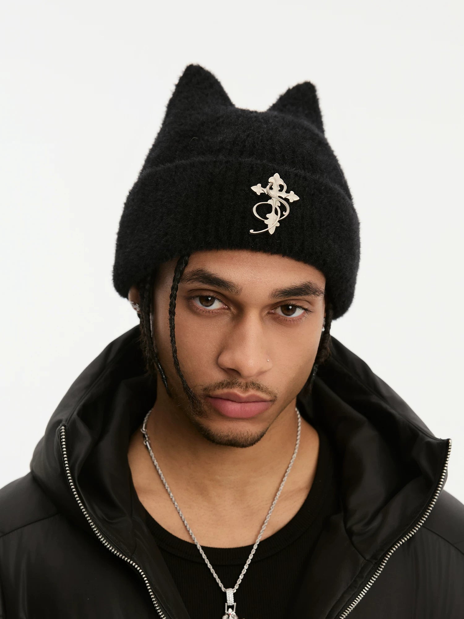 STK Imitation Mink Cat Ears Casual Knitted Hat