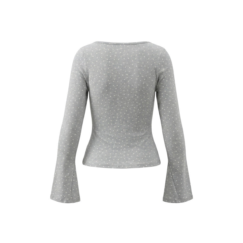 HeyHenry Polka Dot Slim Skinny Short Long Sleeve