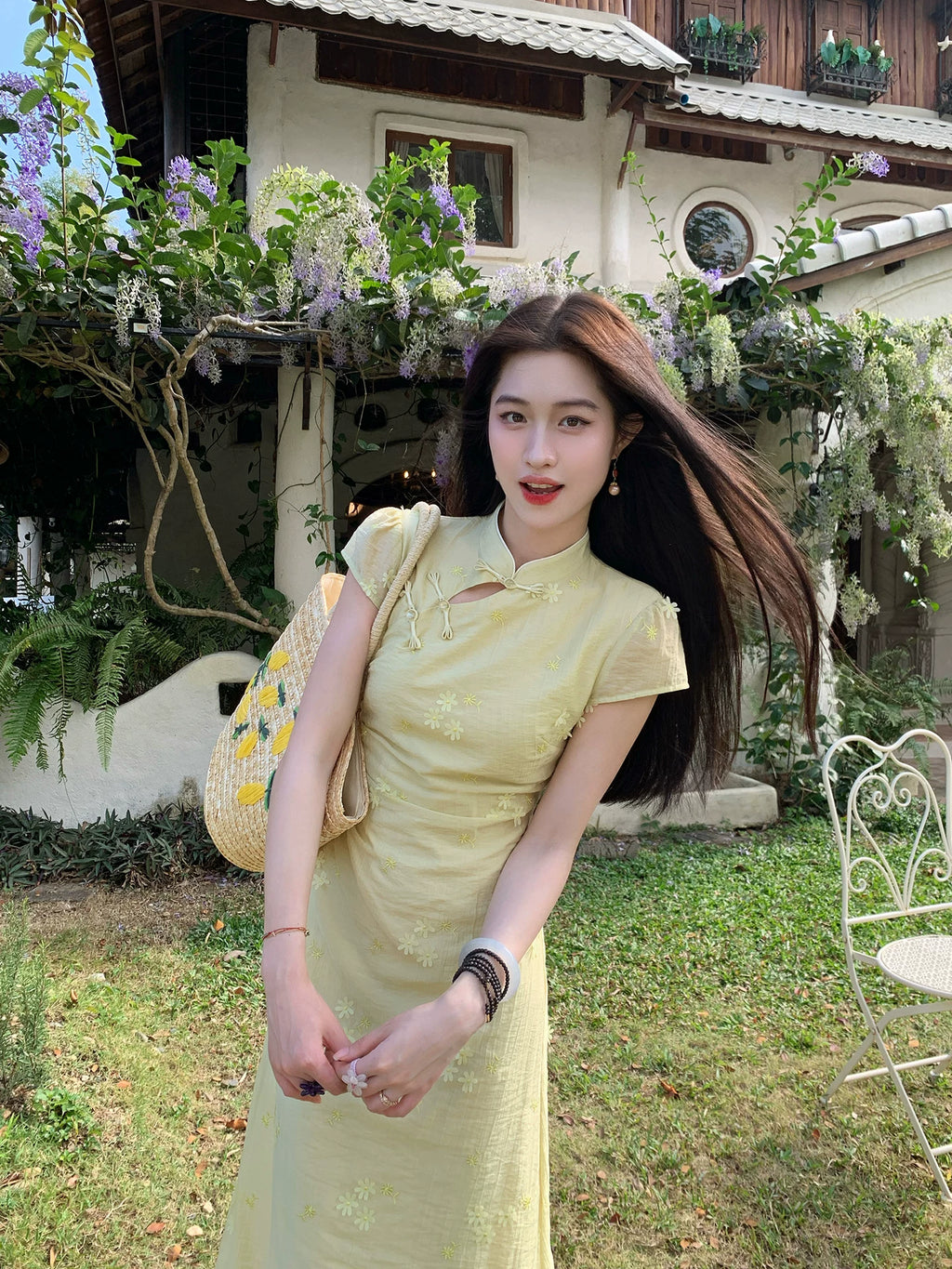 ZIHE Floral Pendulum Short-sleeved Dress