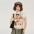 Girlyhalo Vintage Short Slim Fit Tee