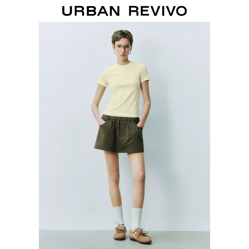 URBAN REVIVO Basic Casual Versatile Slim Tee