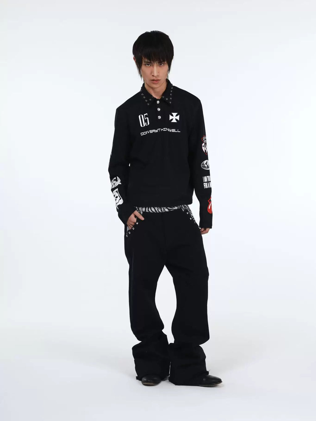 DETW 25AW * Hediboy zebra stitching double trousers