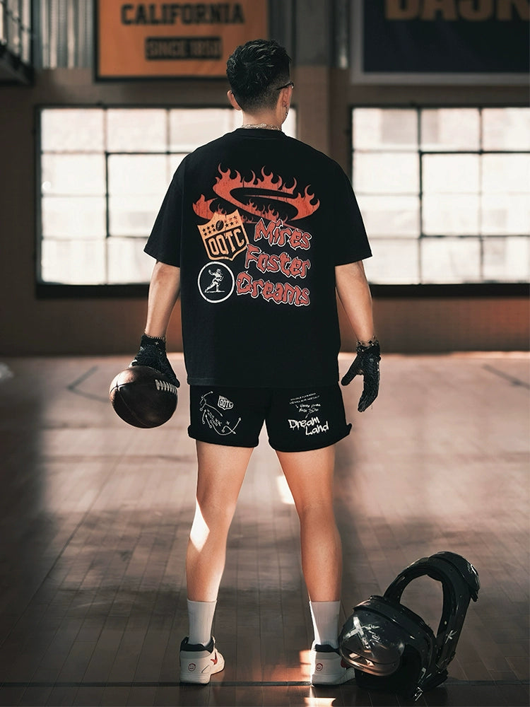 OOTC Retro Skull Helmet Print Tee