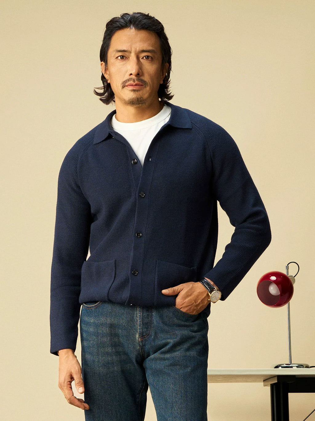 SOARIN Polo Neck Knitted Light Luxury Casual Business Sweater Jacket