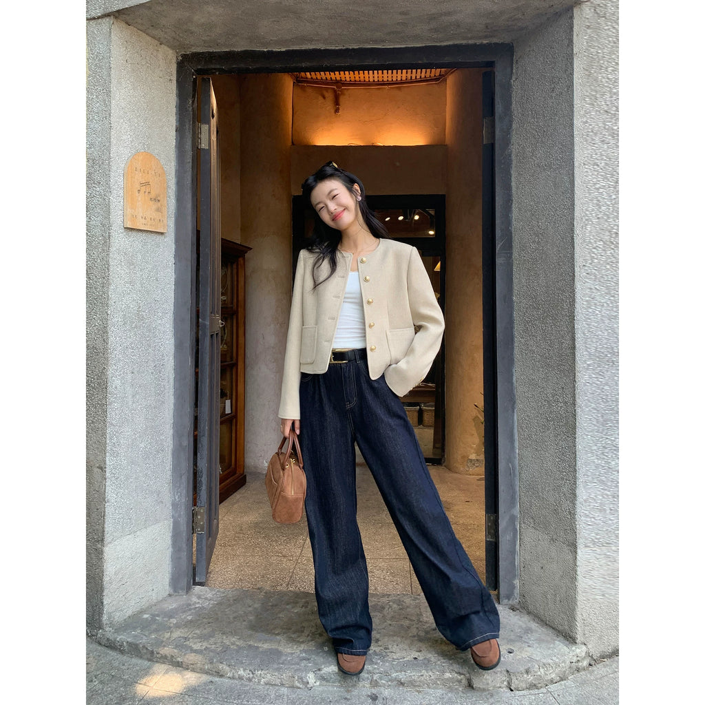 Pusumede Vintage Wide Leg Loose Skinny Straight Jeans