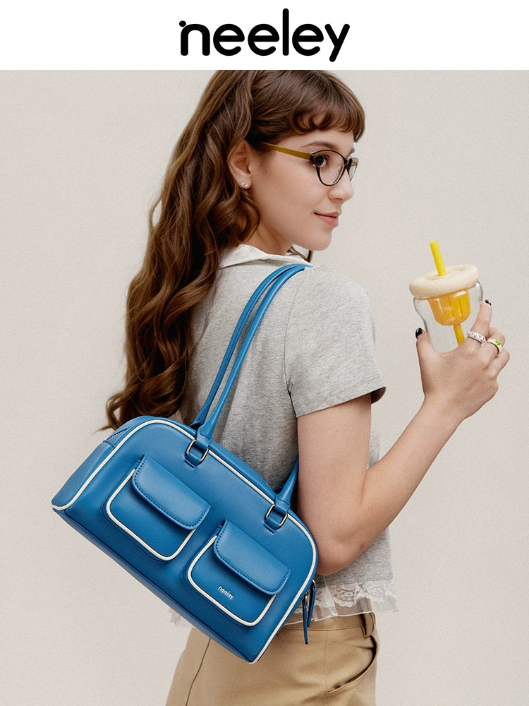 Neeley Leather Shoulder Armpit Bag Large Capacity