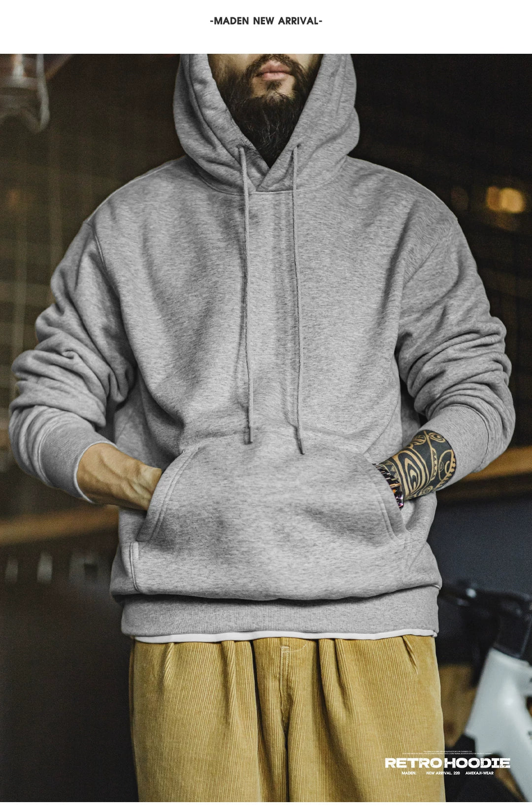 Madden Grey Rocky Hooded Sweater