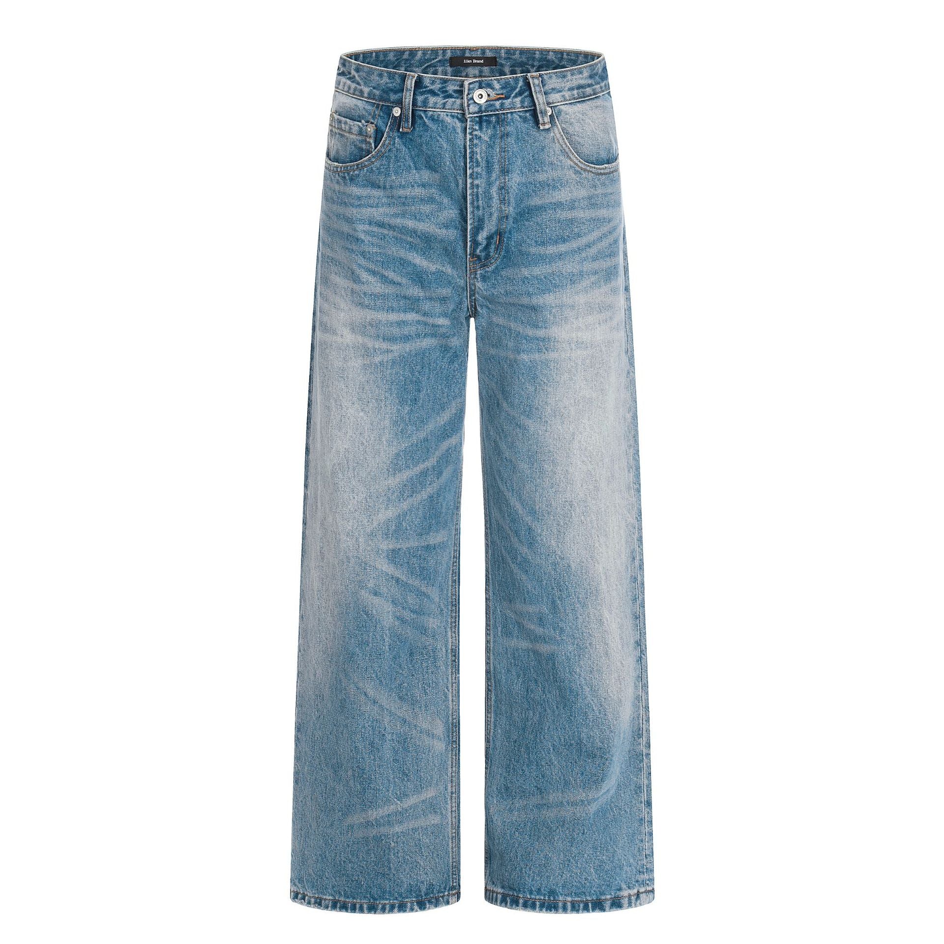 11KN Retro Straight Three-dimensional Slim-fitting and Thin Pants