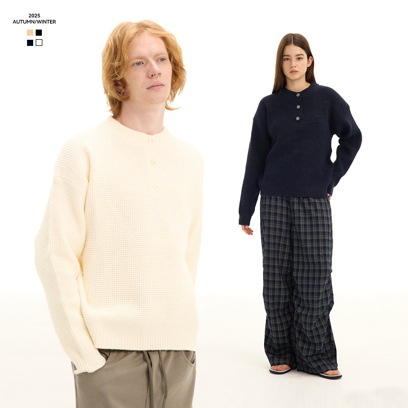 UNF Casual Waffle Knitted Sweater