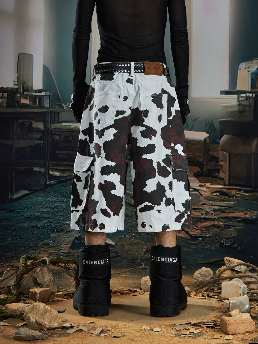NOMANIAI Big Pocket Loose Cow Seven-Point Overalls