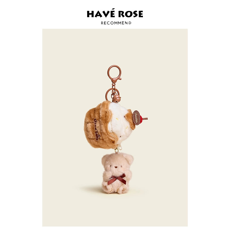 HAVEROSE Cake Bear Plush Doll Pendant