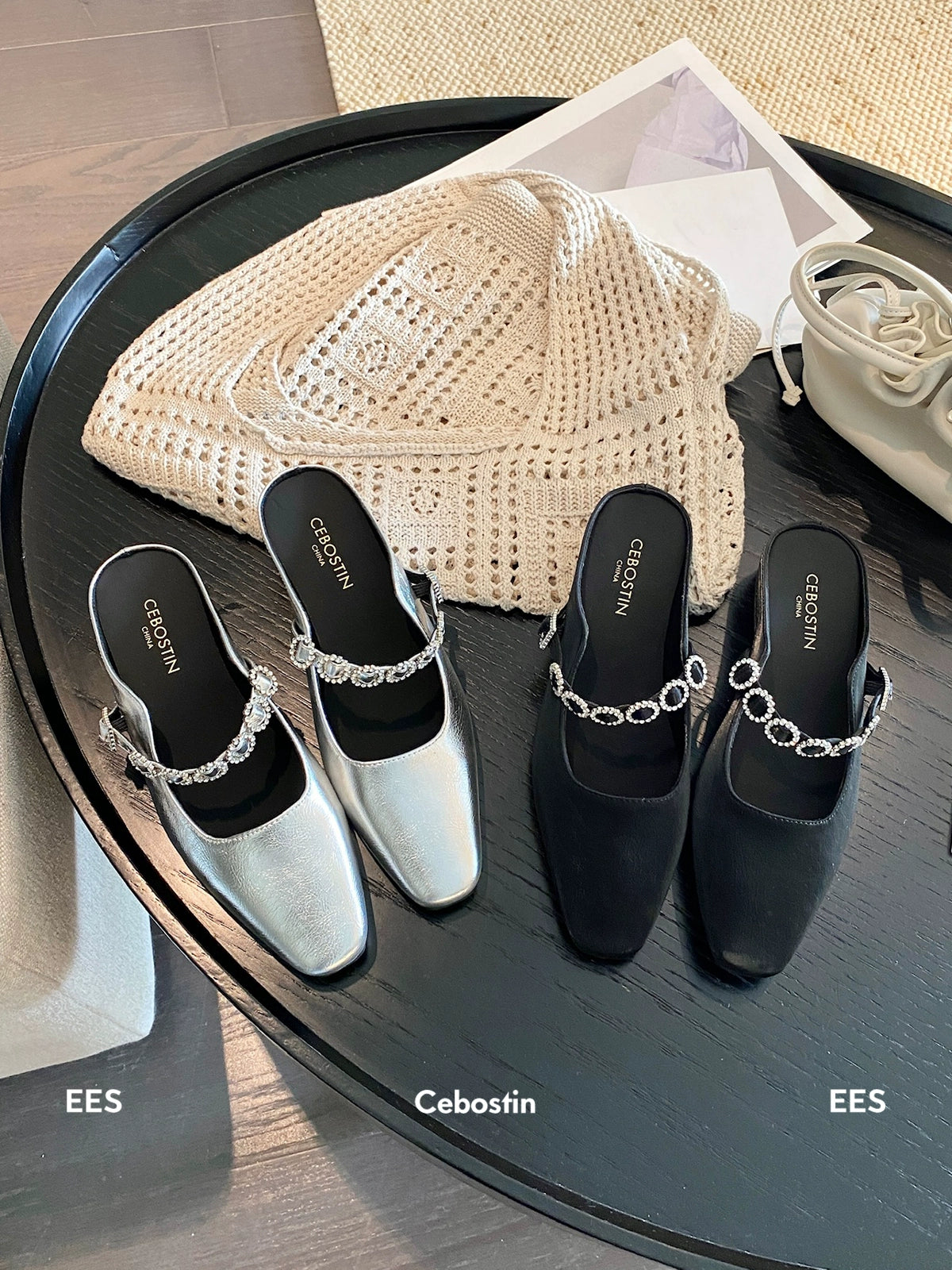 Cebostin High-end Shallow Mouth Bag Head Half Slippers