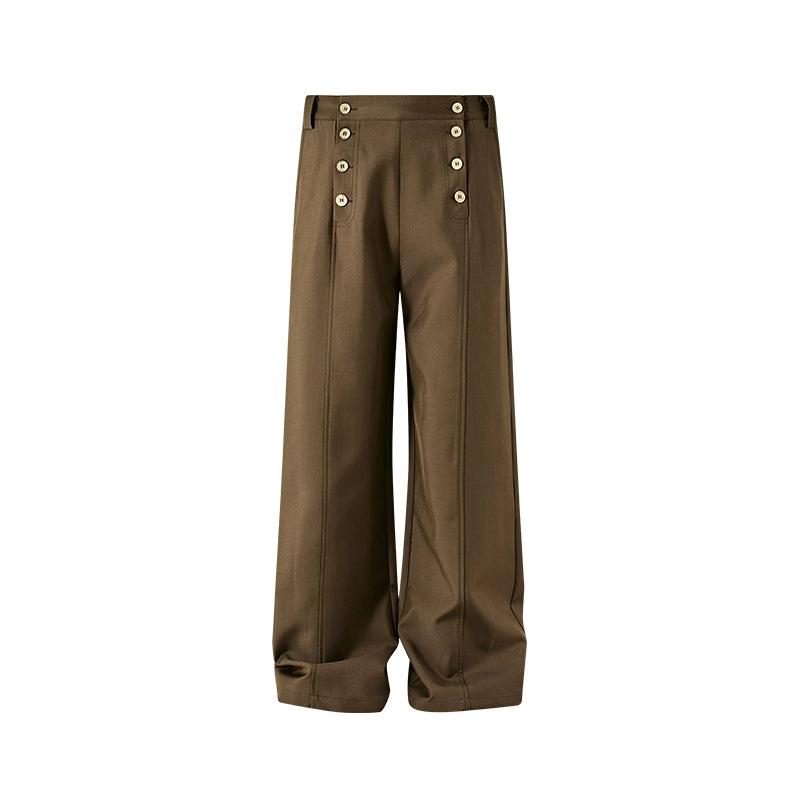 KREATE Double-breasted Compound Suit Pants