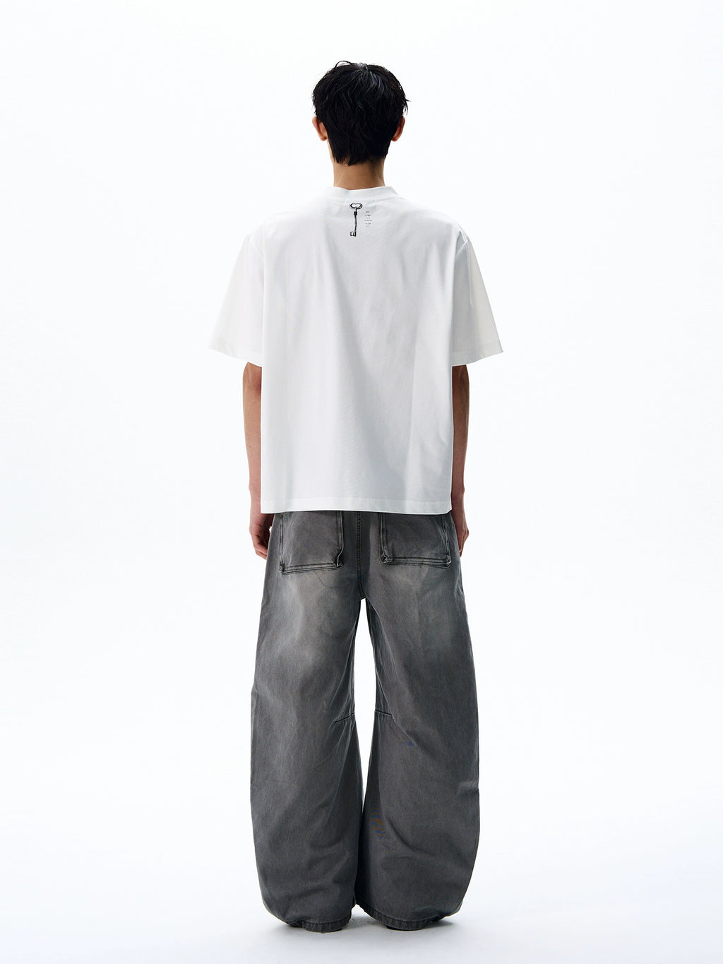 A PUEE Hand-painted Print Casual Loose and Versatile Tee