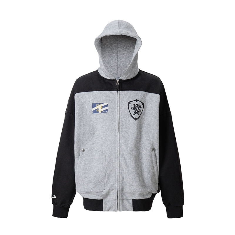 F2CE Splicing Contrasting Color Loose Casual Jacket