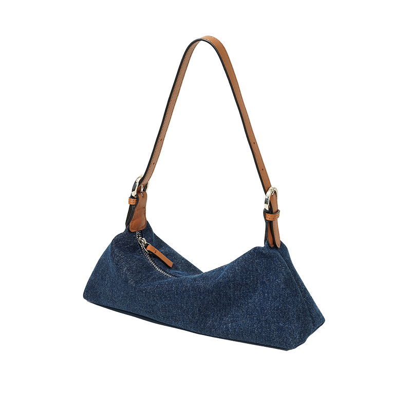 Momogigi Vintage Niche Leather Splicing Handheld Underarm Bag