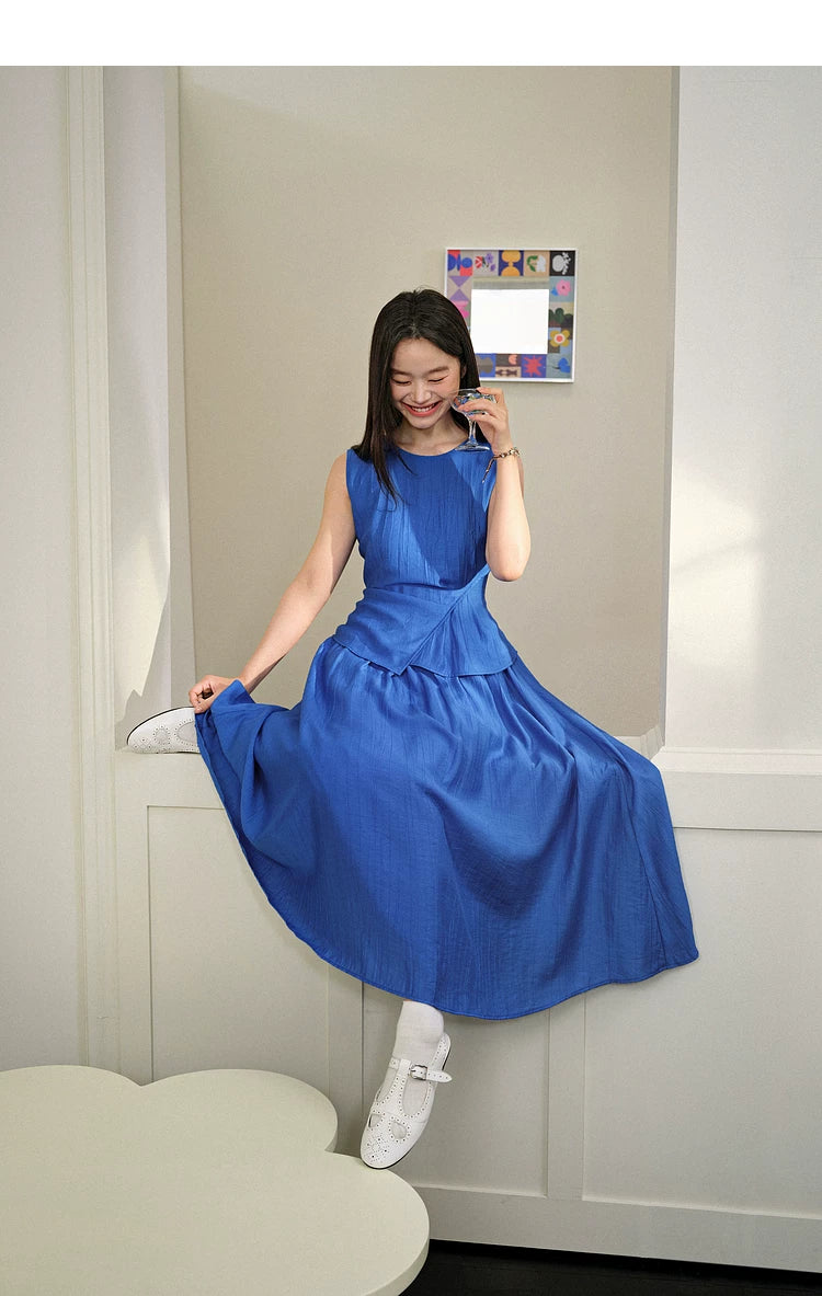 Kuose Fake Two Waist Vest Dress